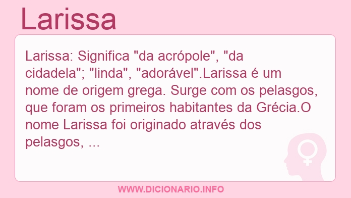 Significado do nome Larissa