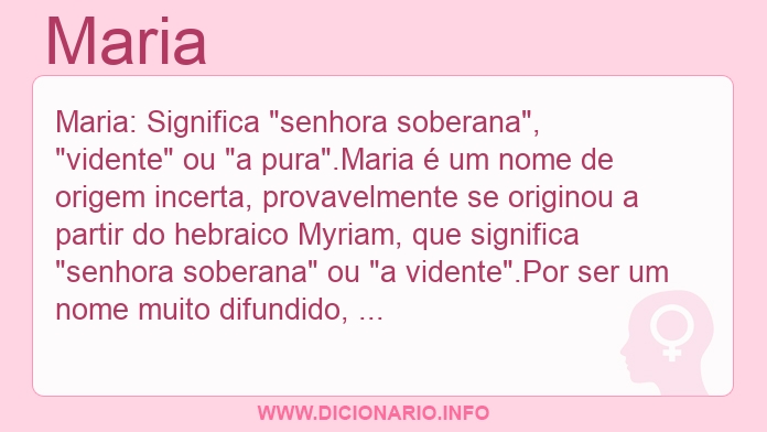 Significado do nome Maria