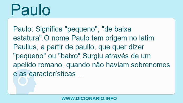 Significado do nome Paulo