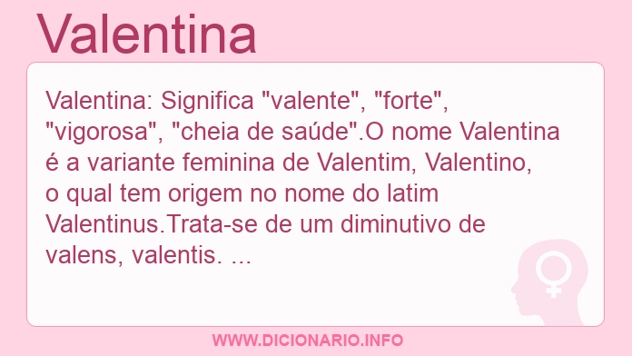 Significado do nome valentina