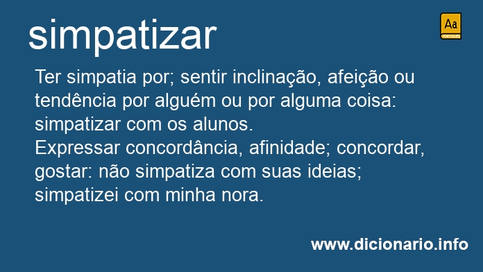 Significado de simpatizais