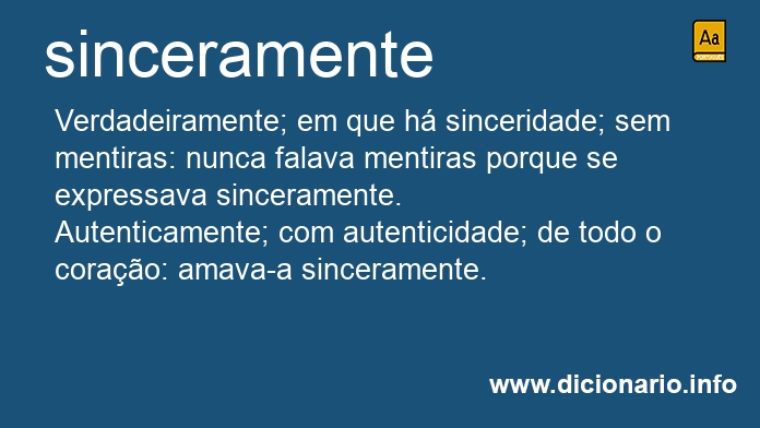 Significado de sinceramente