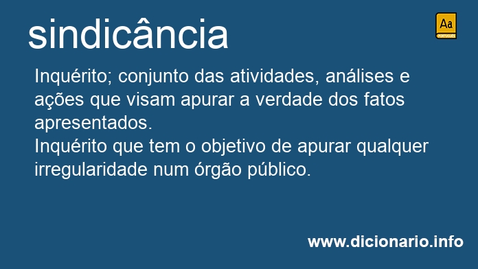 Significado de sindicncia
