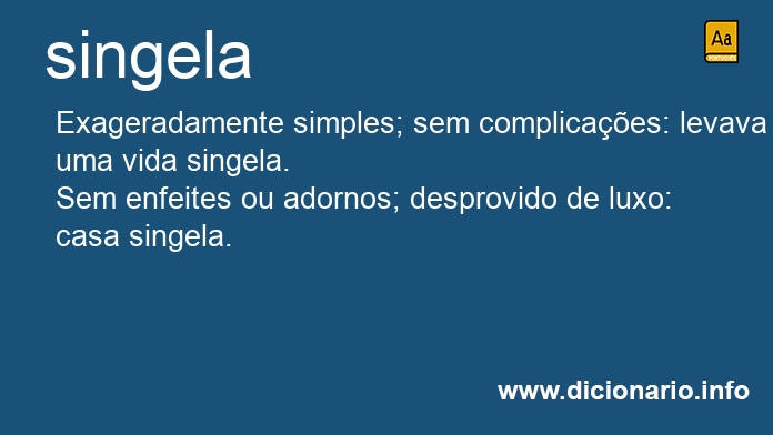 Significado de singela
