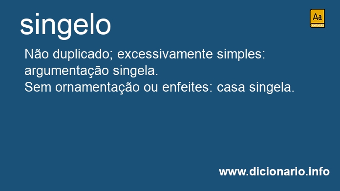 Significado de singelo