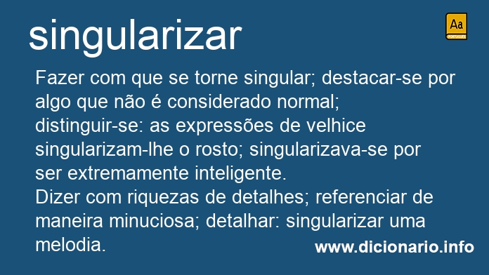 Significado de singularizai