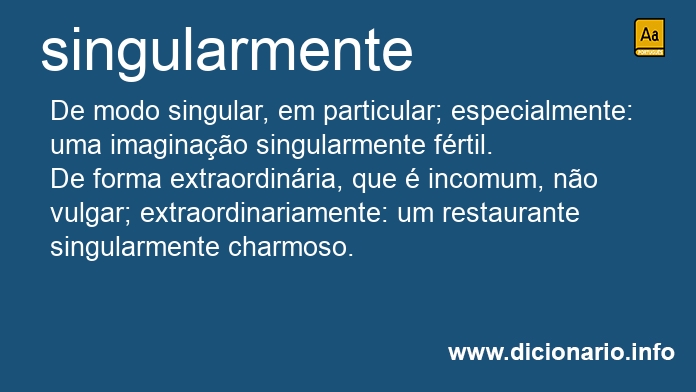Significado de singularmente