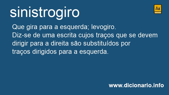 Significado de sinistrogiro