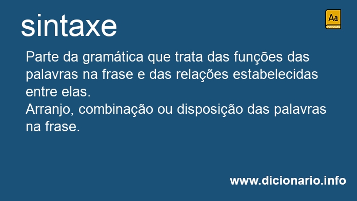 Significado de sintaxes