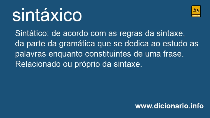 Significado de sintxico
