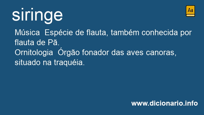 Significado de siringe