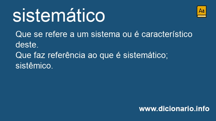 Significado de sistemtico