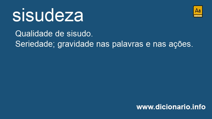 Significado de sisudeza