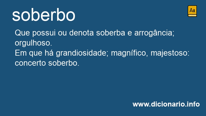 Significado de soberbo