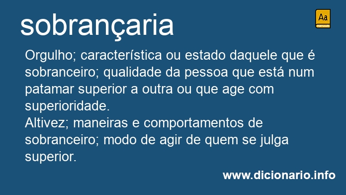 Significado de sobranaria