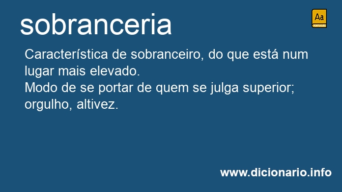 Significado de sobranceria