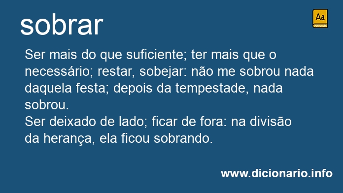 Significado de sobrar