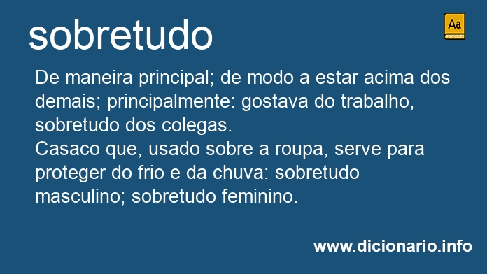 Significado de sobretudo