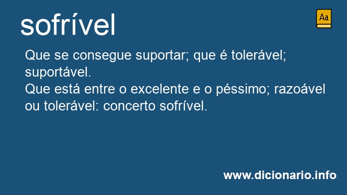 Significado de sofrvel