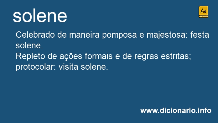 Significado de solene