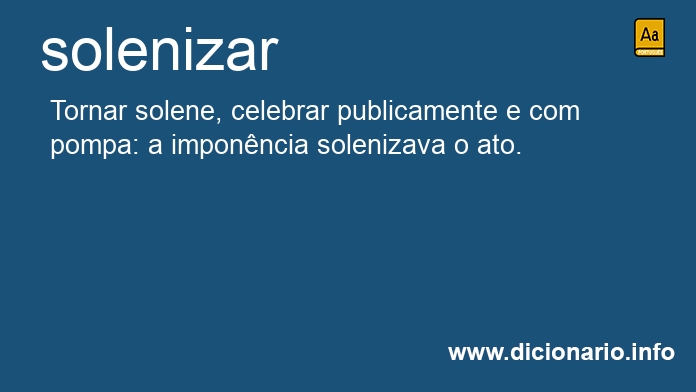 Significado de solenizar