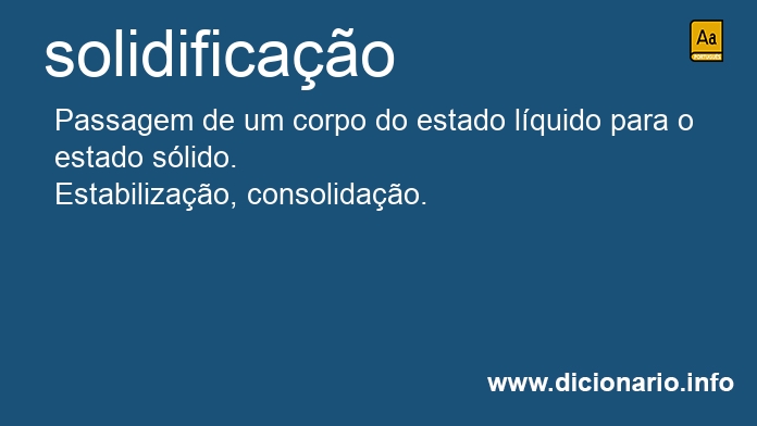 Significado de solidificao