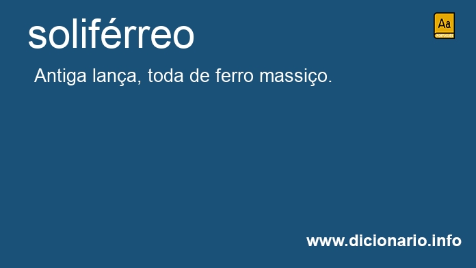 Significado de solifrreo