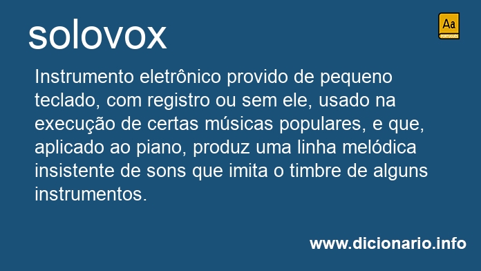 Significado de solovox