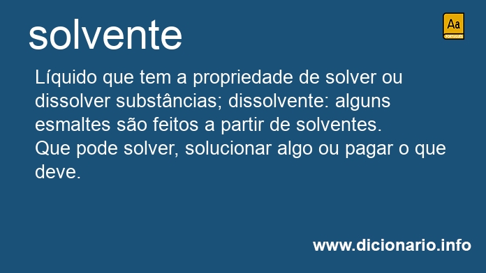 Significado de solvente