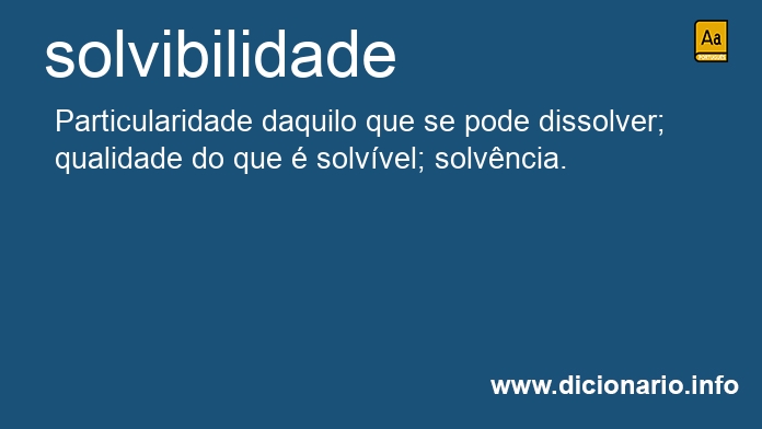 Significado de solvibilidade