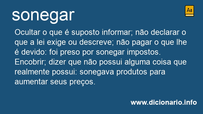 Significado de sonegar