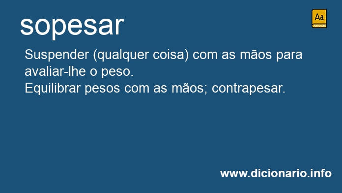 Significado de sopesar