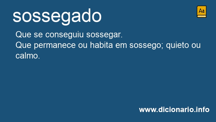 Significado de sossegado