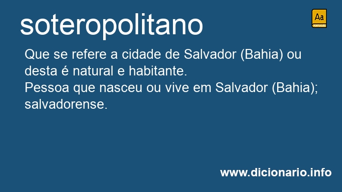 Significado de soteropolitana