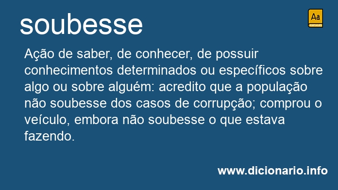 Significado de soubesse