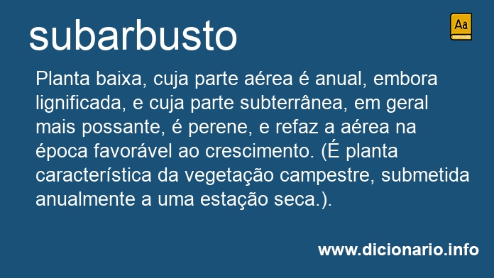 Significado de subarbusto