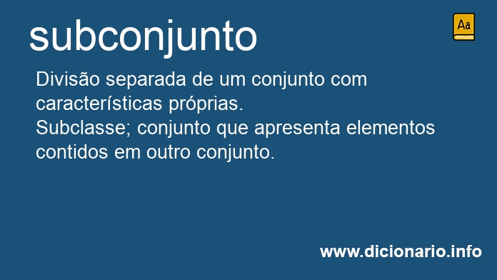 Significado de subconjunto