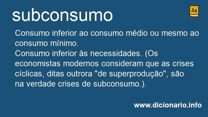 Significado de subconsumo