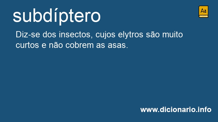 Significado de subdptero