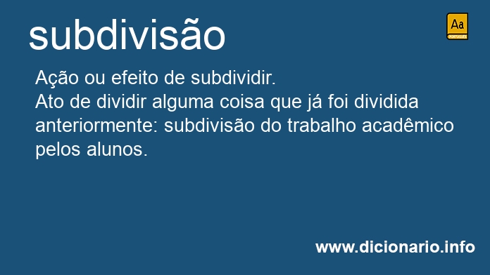 Significado de subdiviso