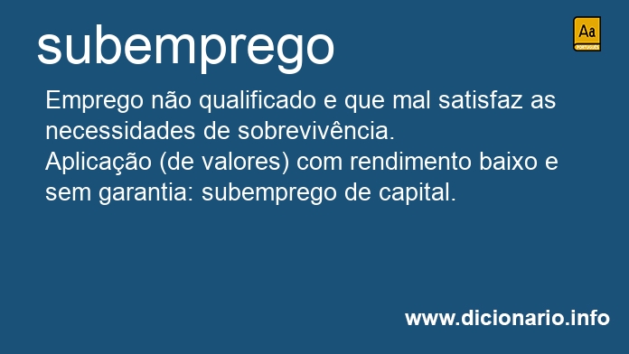 Significado de subemprego