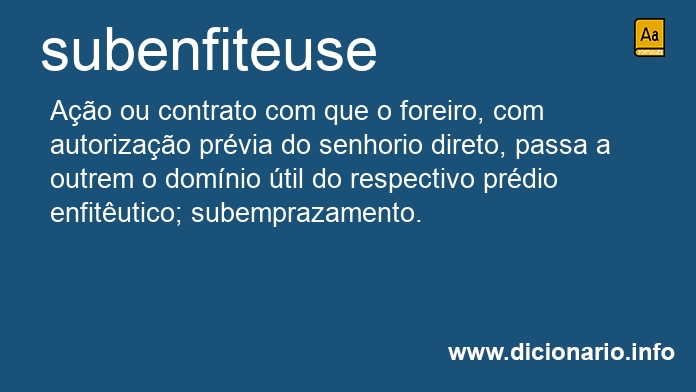 Significado de subenfiteuses