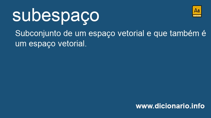 Significado de subespaos