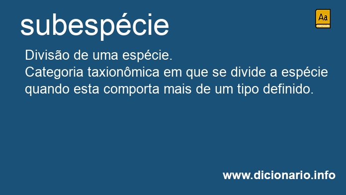 Significado de subespcie