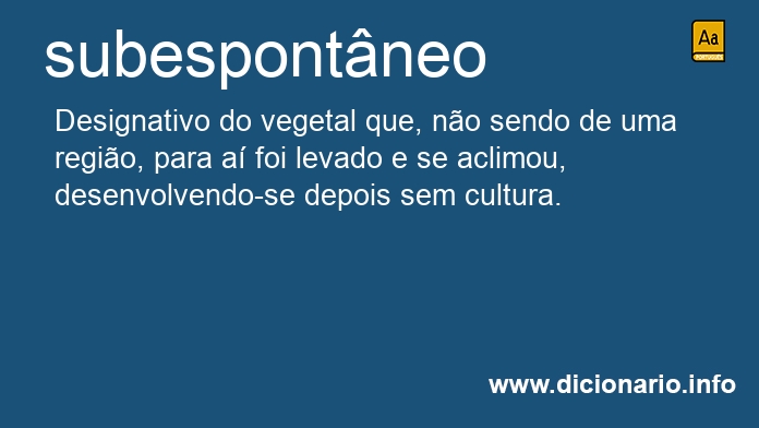 Significado de subespontneo