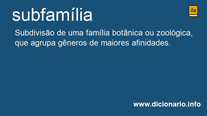 Significado de subfamlia