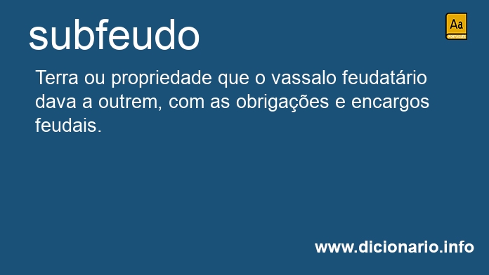 Significado de subfeudo