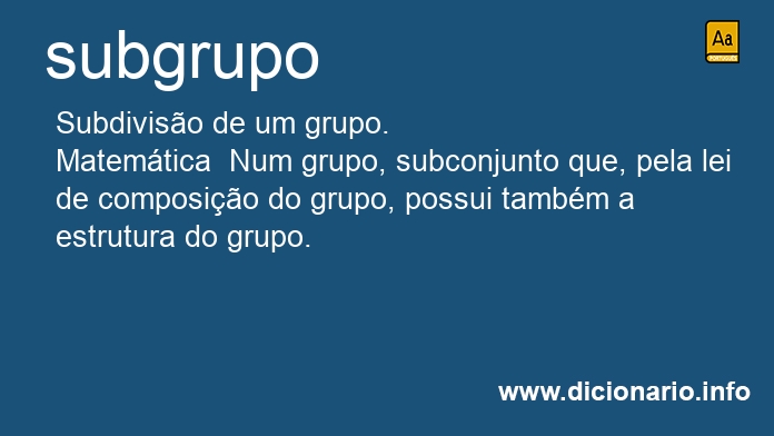 Significado de subgrupo