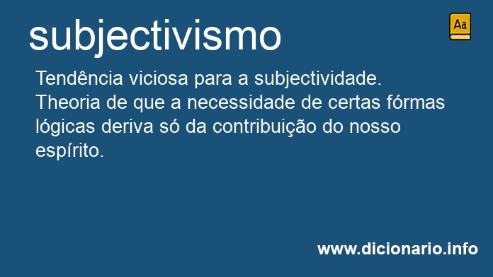 Significado de subjectivismo