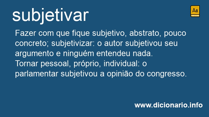 Significado de subjetivam